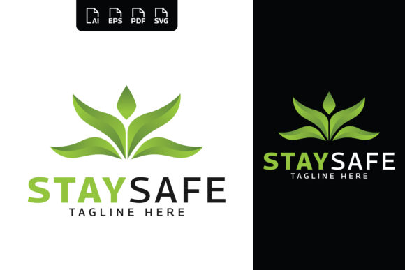 Abstract Green Flower Gradient Logo Graphics and Logos