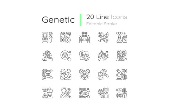 Genetic Engineering Linear Icons Set: Graphics and Icons for Modern Branding