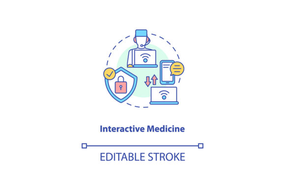 Interactive Medicine Concept Icon: Graphics and Icons for Modern Design
