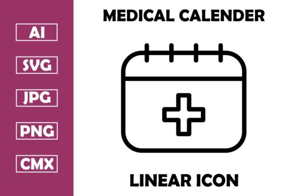 Medical Calendar Vector Line Icon Design