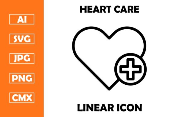Medical Heart Vector Line Icon Design