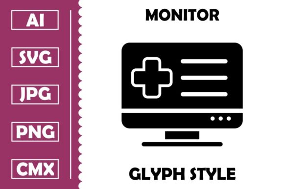 Medical Monitor Vector Glyph Icon Design