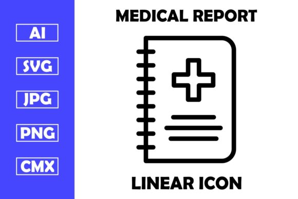 Medical Report Vector Line Icon Design