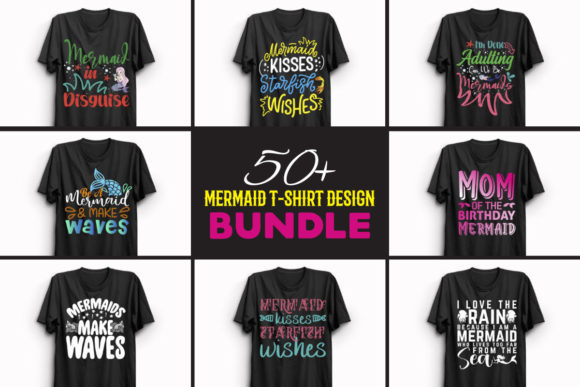 Mermaid T-Shirt Design Bundle Vol 1