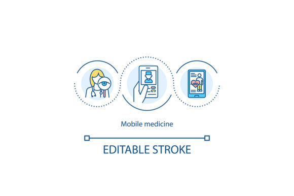 Mobile Medicine Concept Icon Graphics