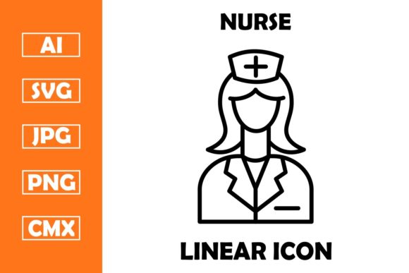 Nurse Vector Line Icon Design Graphics