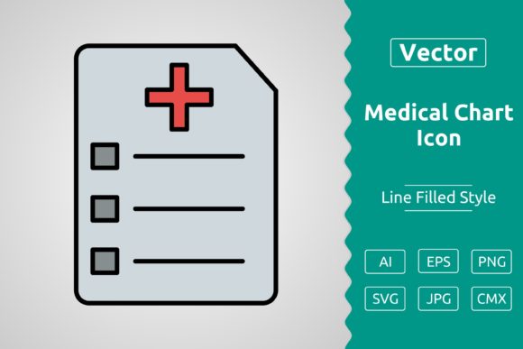 Vector Medical Chart Filled Outline Icon